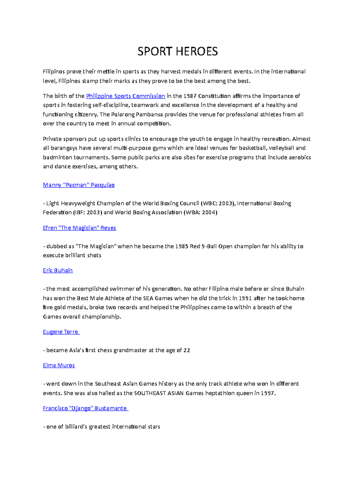 Sport Heroes sadsadsadsa SPORT HEROES Filipinos prove their mettle in