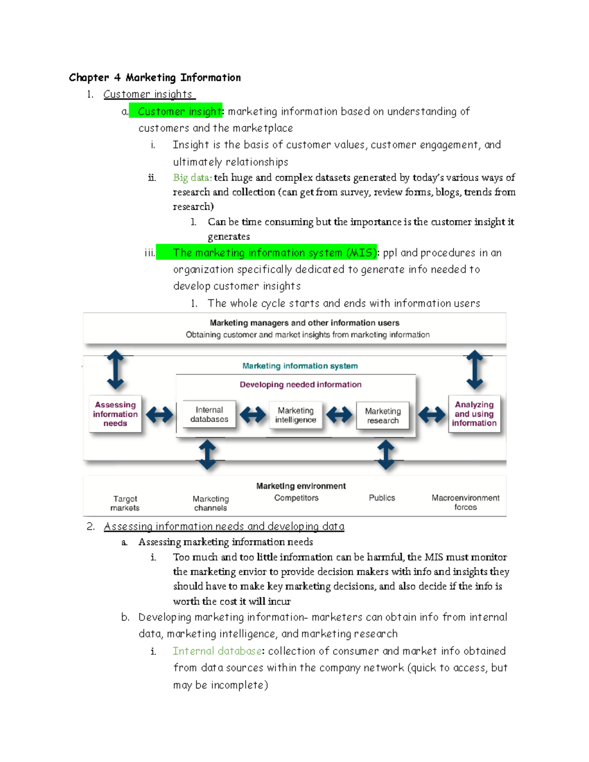 Chapter 4 (Marketing Information) - Chapter 4 Marketing Information 1 ...