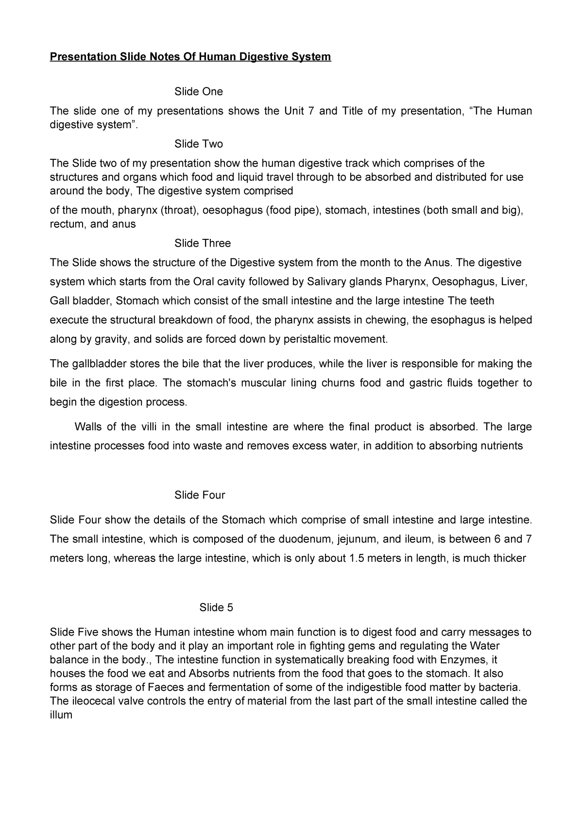 Unit 7 question 1 slides notes - Presentation Slide Notes Of Human ...