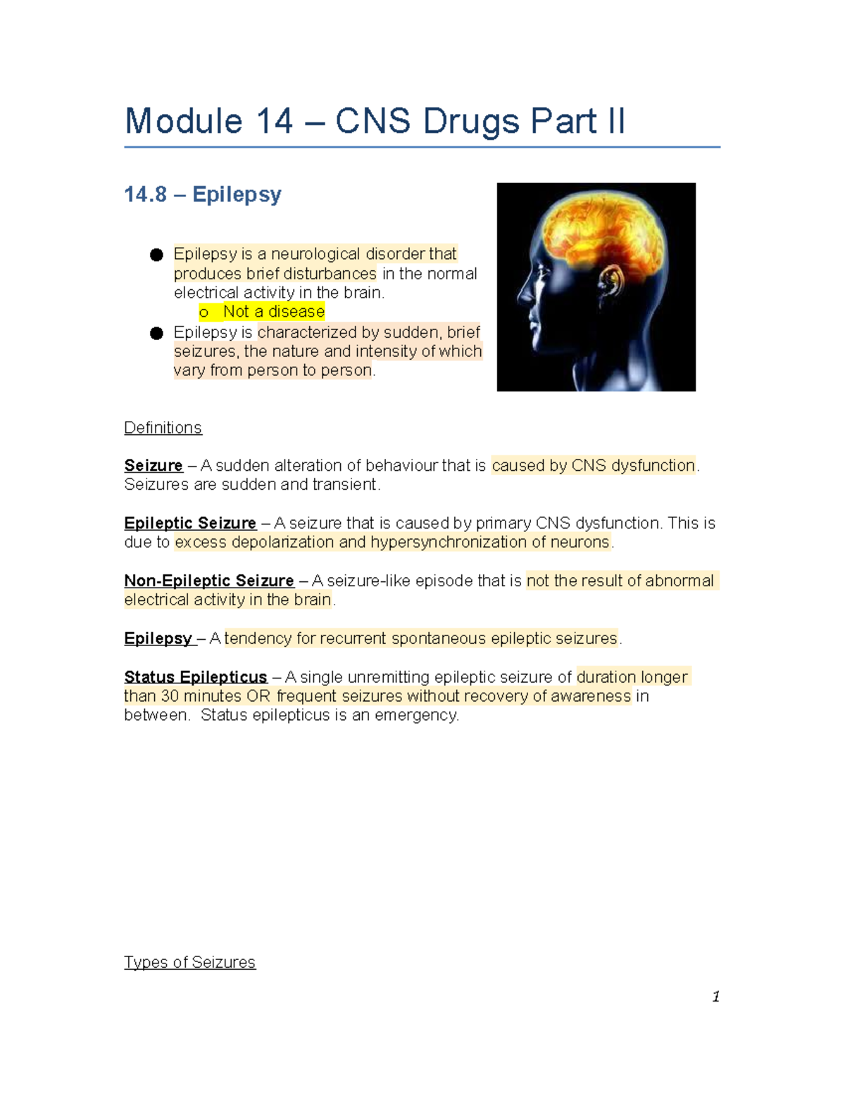 Module 14B CNS Pharmacology, Part 2 - Module 14 – CNS Drugs Part II 14 ...
