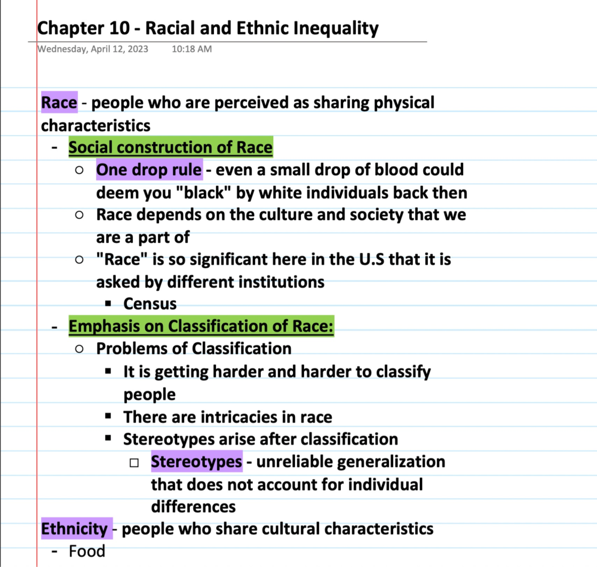 Chapter 10 - Racial And Ethnic Inequality - SOC 101 - Studocu