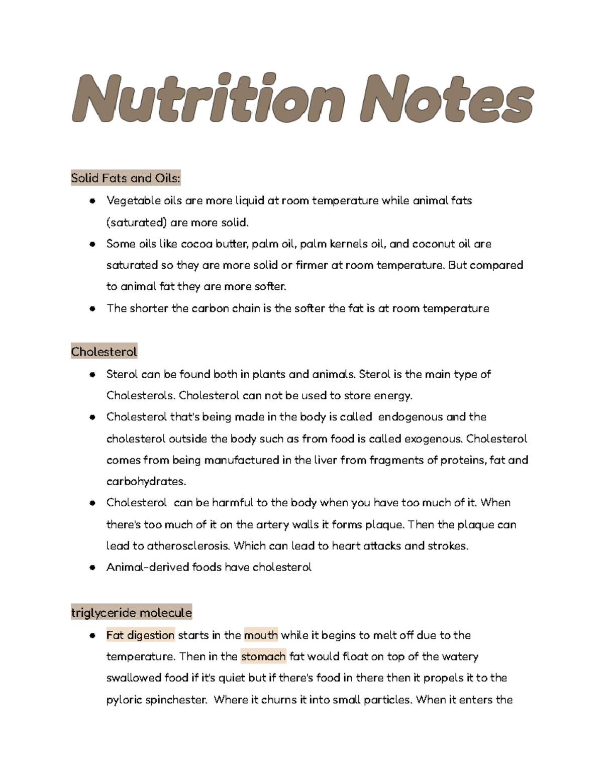 Nutritions Notes chap 5 - Solid Fats and Oils: Vegetable oils are more ...