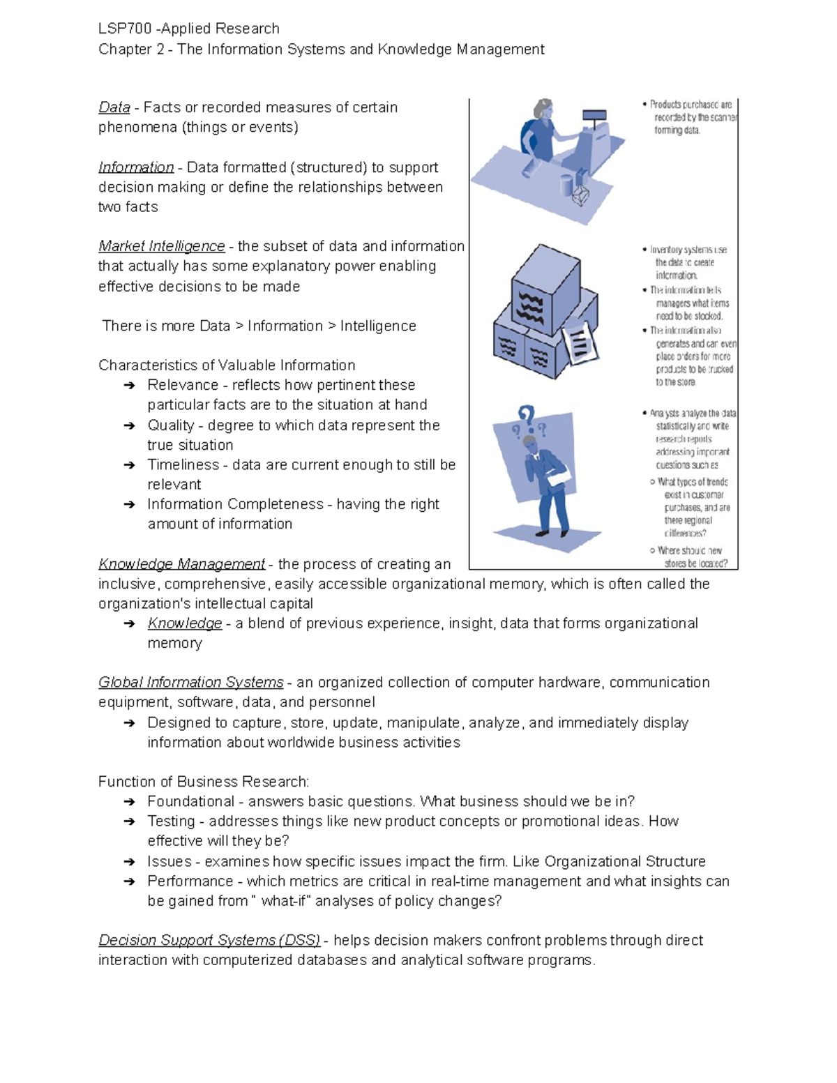 Chapter 2 - The Information Systems and Knowledge Management - LSP700 ...
