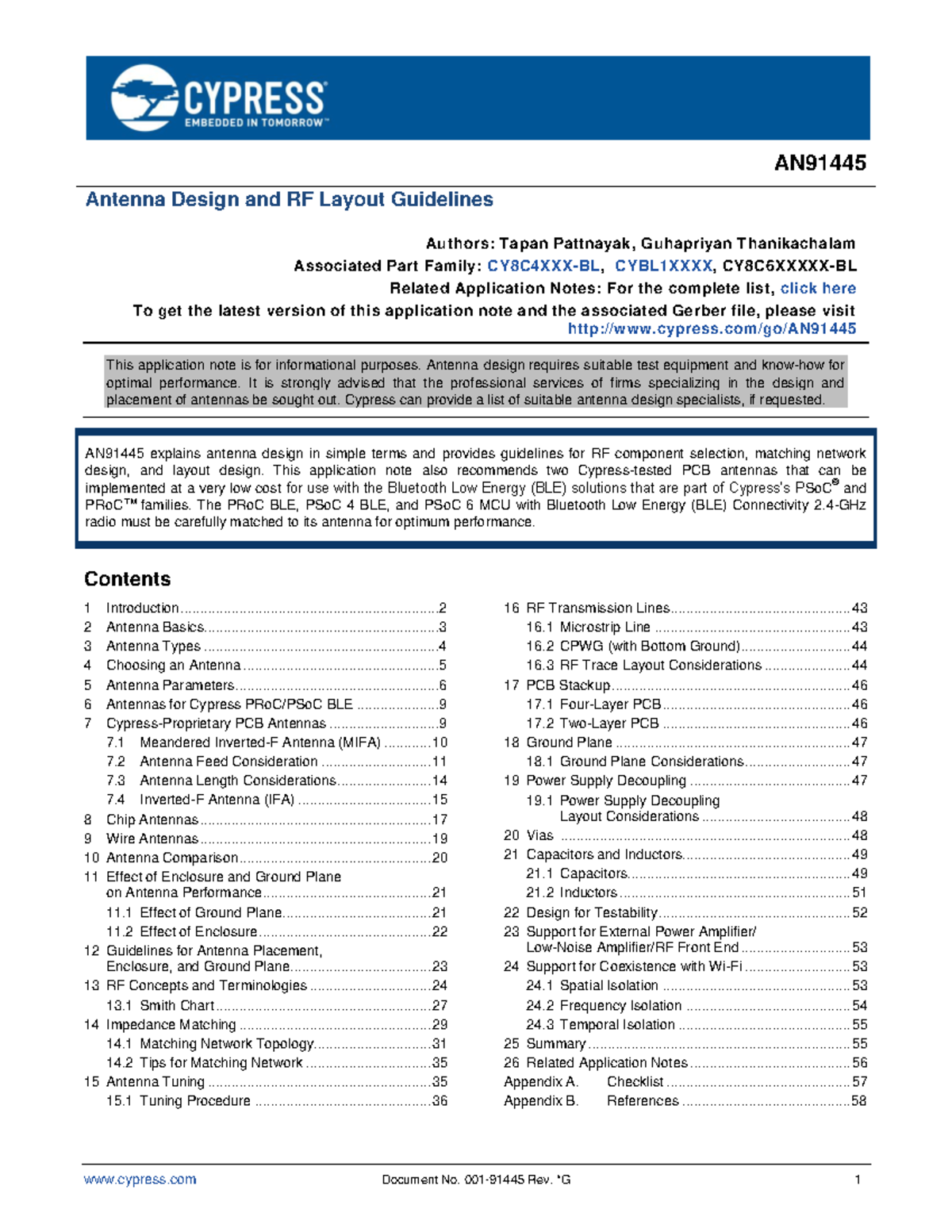 AN91445 Antenna Design and RF Layout Guidelines AN Antenna Design and RF Layout Guidelines