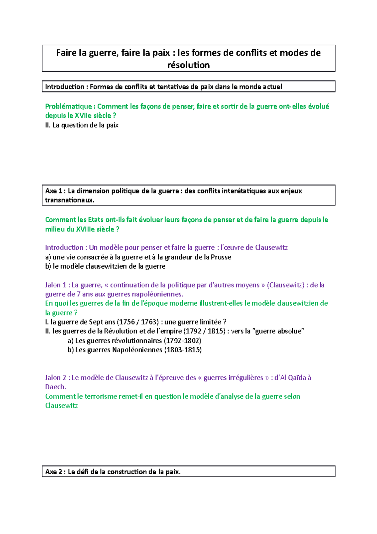 Dissertation Faire La Guerre Faire La Paix www.studocu.com