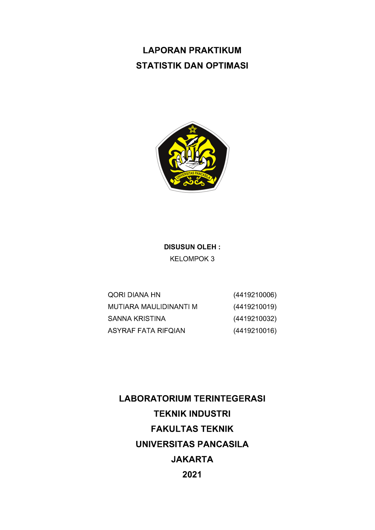 REG Kelompok 3 Laporan Lengkap - LAPORAN PRAKTIKUM STATISTIK DAN ...