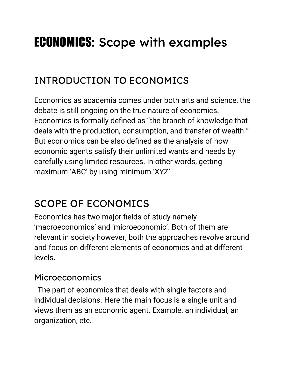 phd economics scope