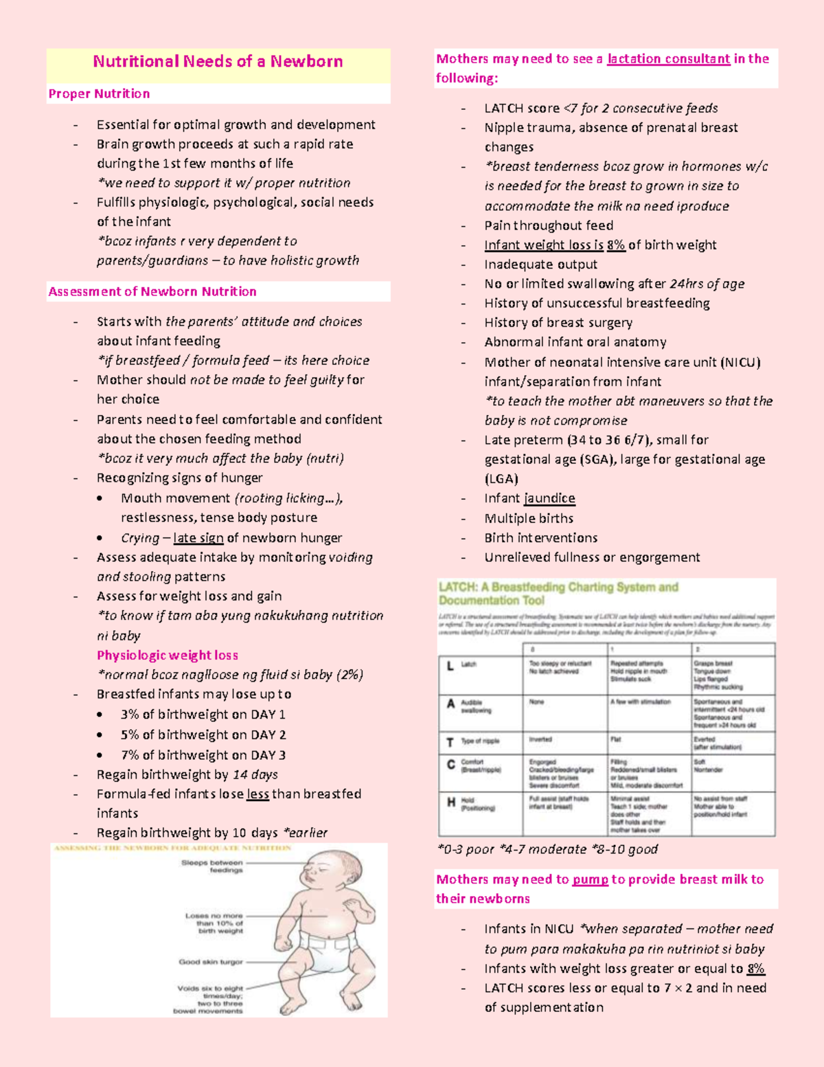 Pedia Lectures - Mekusmekus - Nutritional Needs Of A Newborn Proper 