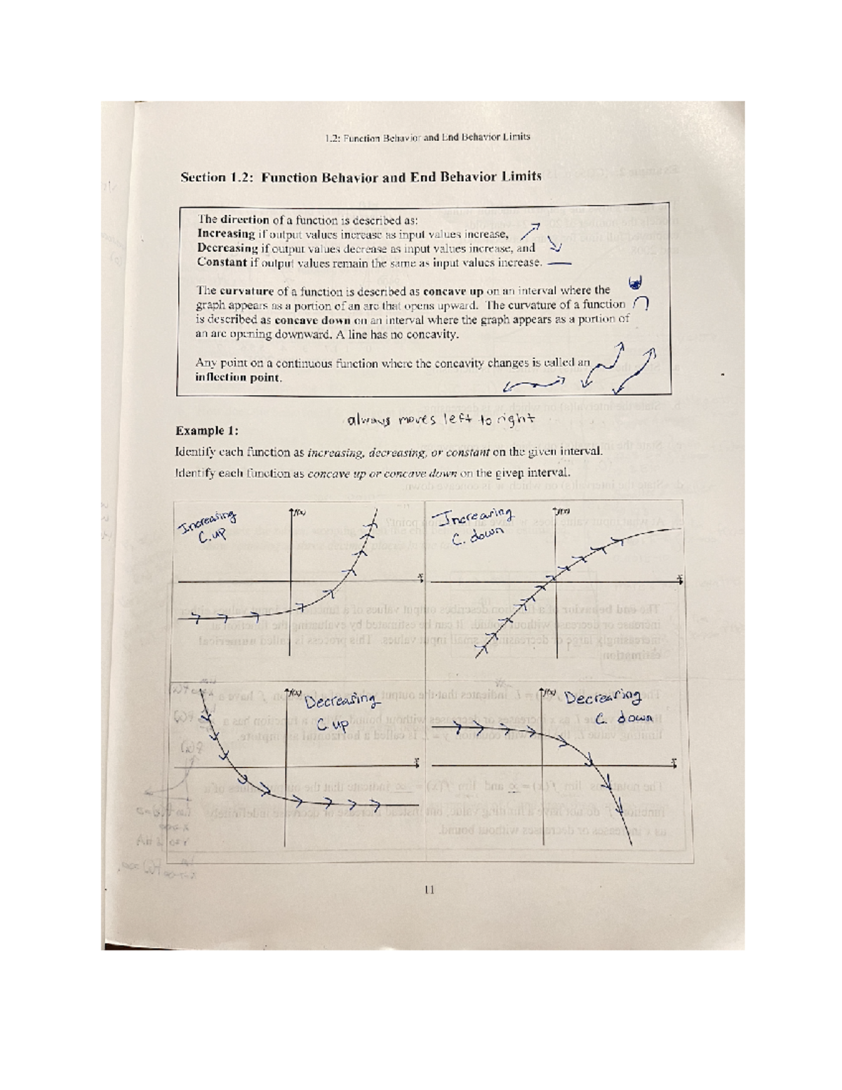 1.2 lecture check - notes discussed in class - 1: Function Behavior and ...