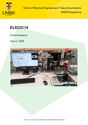 ELEC3114 Lab Experiment 1 - ELEC3114: Control Systems Lab Manual ...