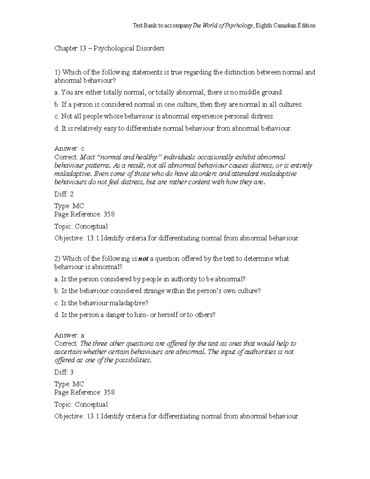 13 Wood 8Ce Testbank - Sdaf Sda F - Chapter 13 – Psychological Disorders  Which Of The Following - Studocu 13 Wood 8Ce Testbank - Sdaf Sda F - Chapter 13 – Psychological Disorders  Which Of The Following - Studocu