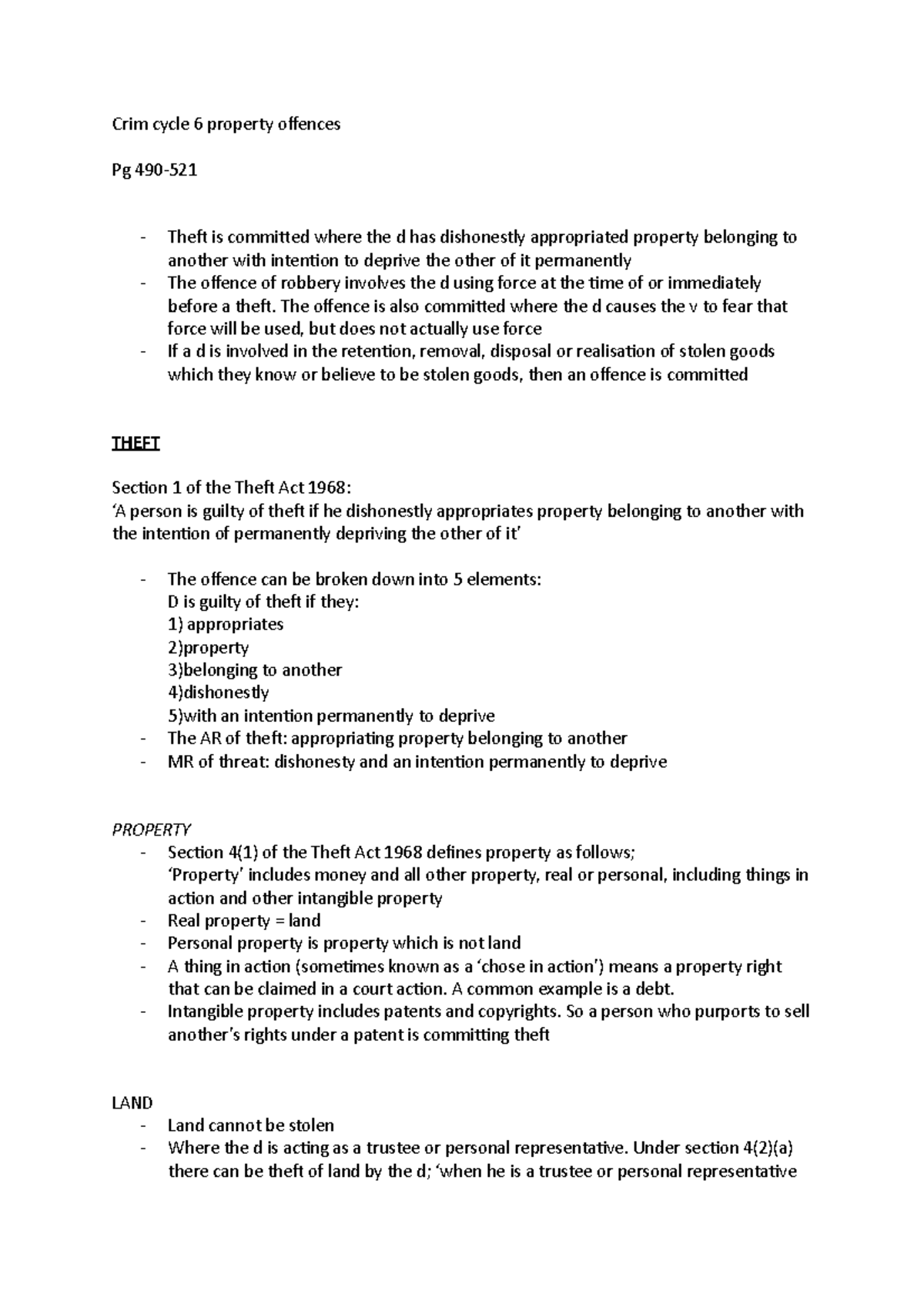 Crim cycle 6 property offences (Amutosaved) - Crim cycle 6 property ...