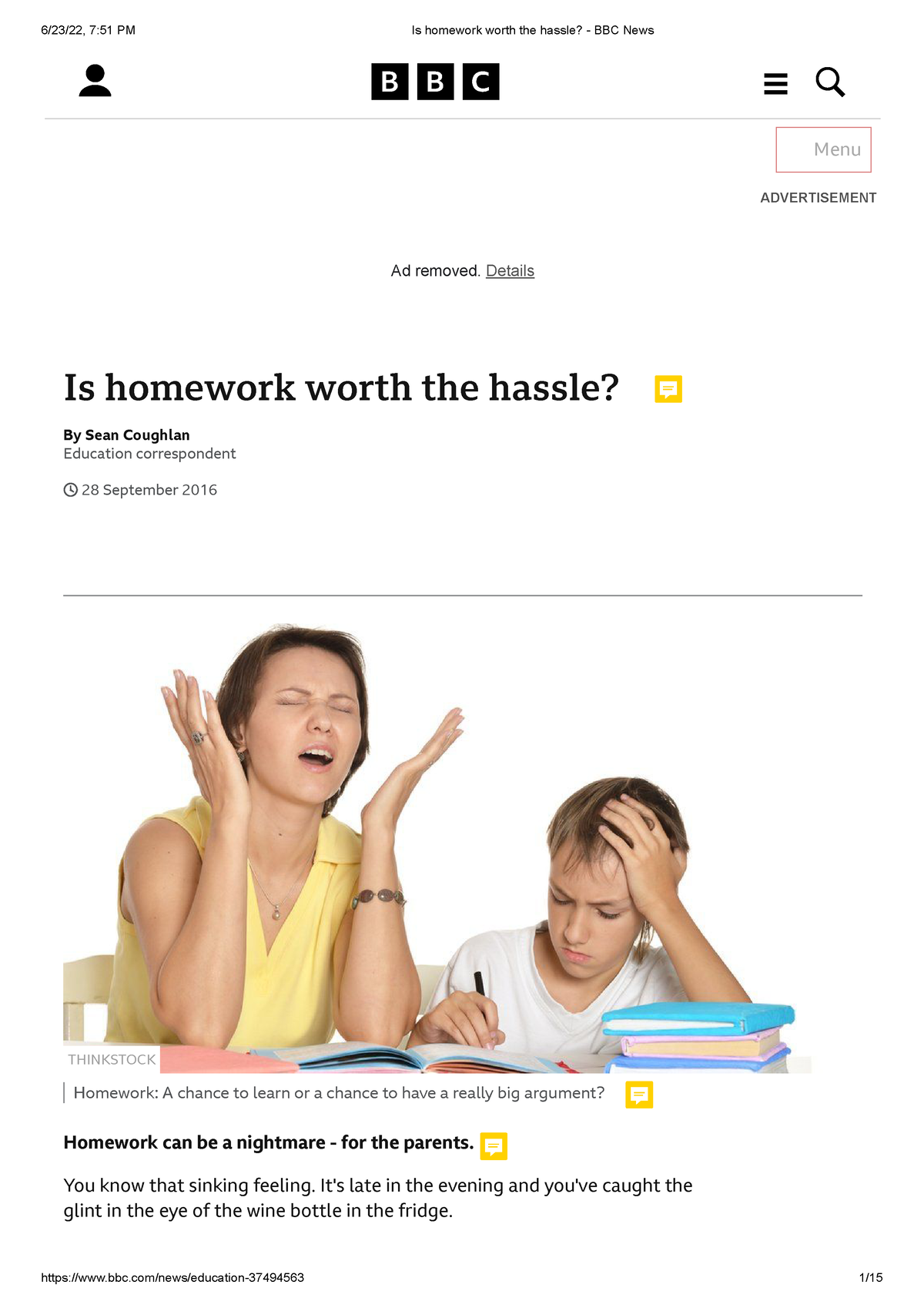 Is Homework Worth The Hassle Bbc News Is Homework Worth The Hassle By Sean Coughlan