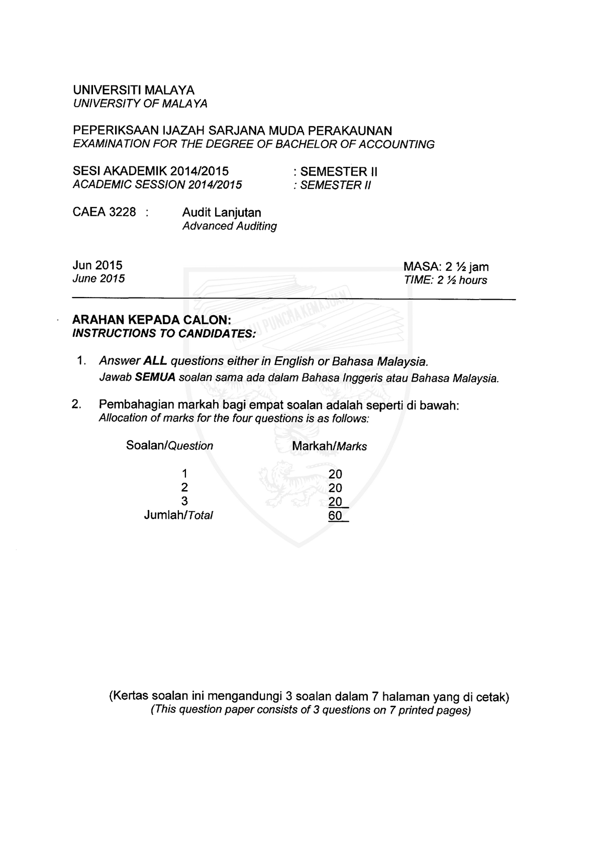 Exam 14 June 2015 Questions Studocu