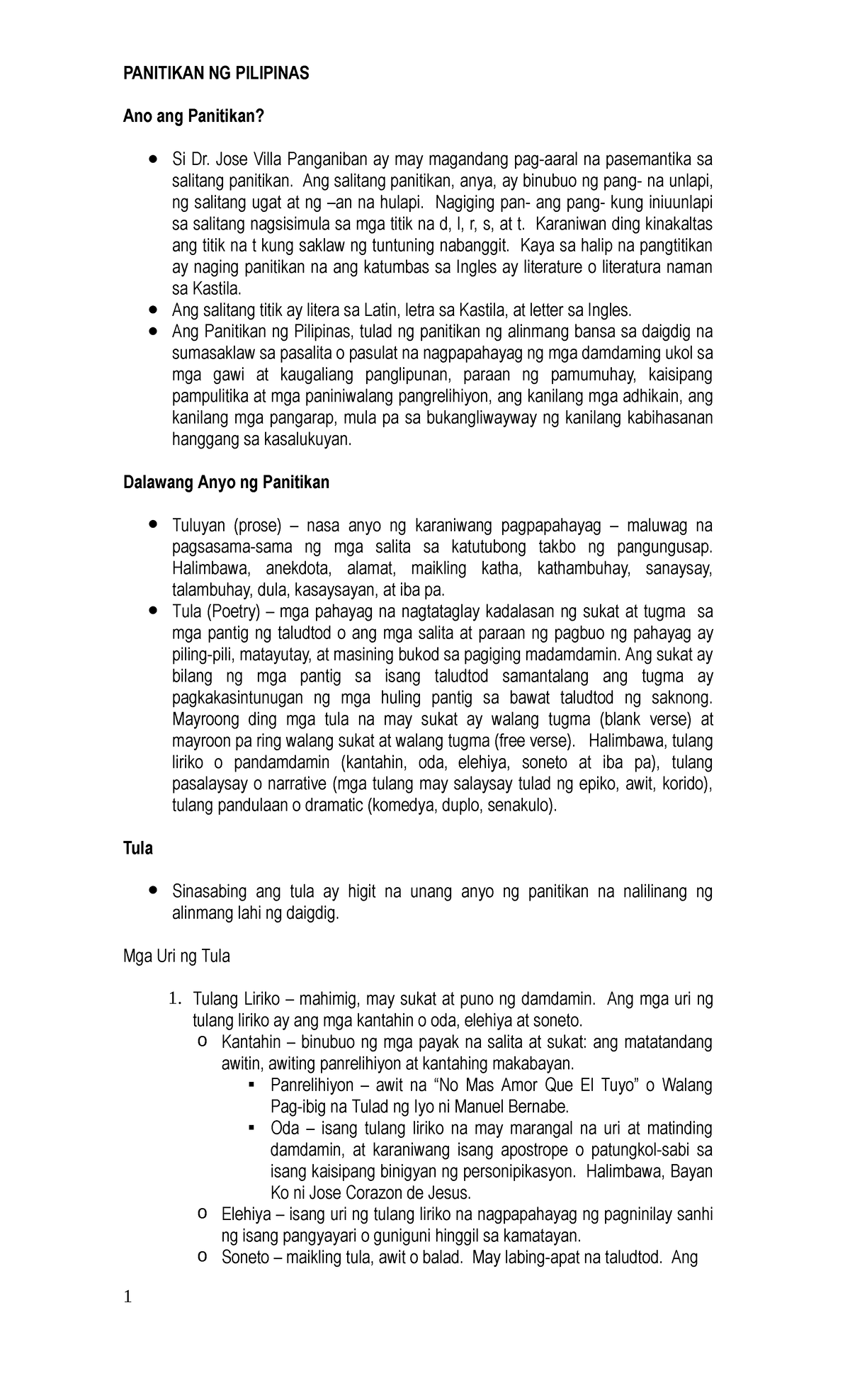 LET-Filipino Panitikan - PANITIKAN NG PILIPINAS Ano Ang Panitikan ...