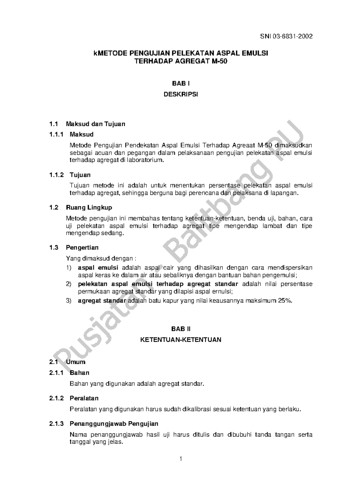 Metode Pengujian Pelekatan Aspal Emulsi kMETODE PENGUJIAN PELEKATAN