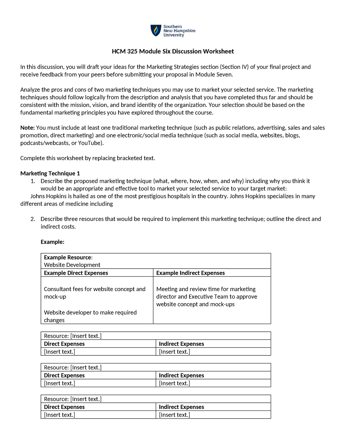 HCM 325 Module Six Discussion Worksheet 11 - HCM 325 Module Six ...