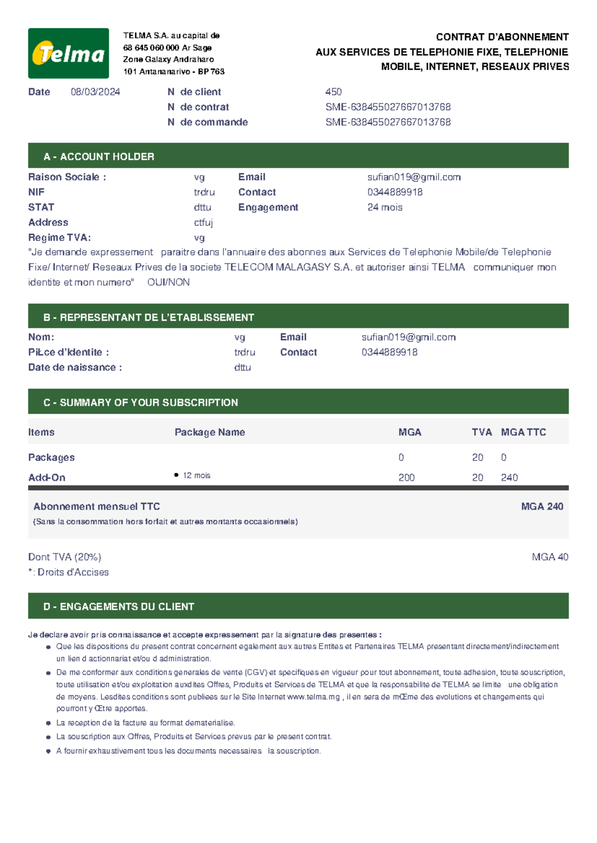 Contract SME-638455027667013768 - TELMA S. au capital de 68 645 060 000 ...