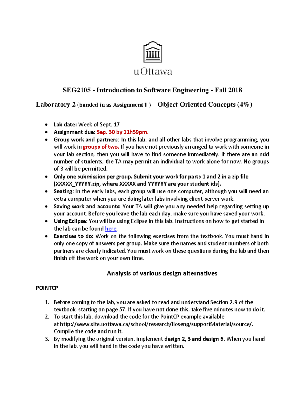 Lab+2+-+Object+Oriented+Review - SEG2105 - Introduction to Software ...