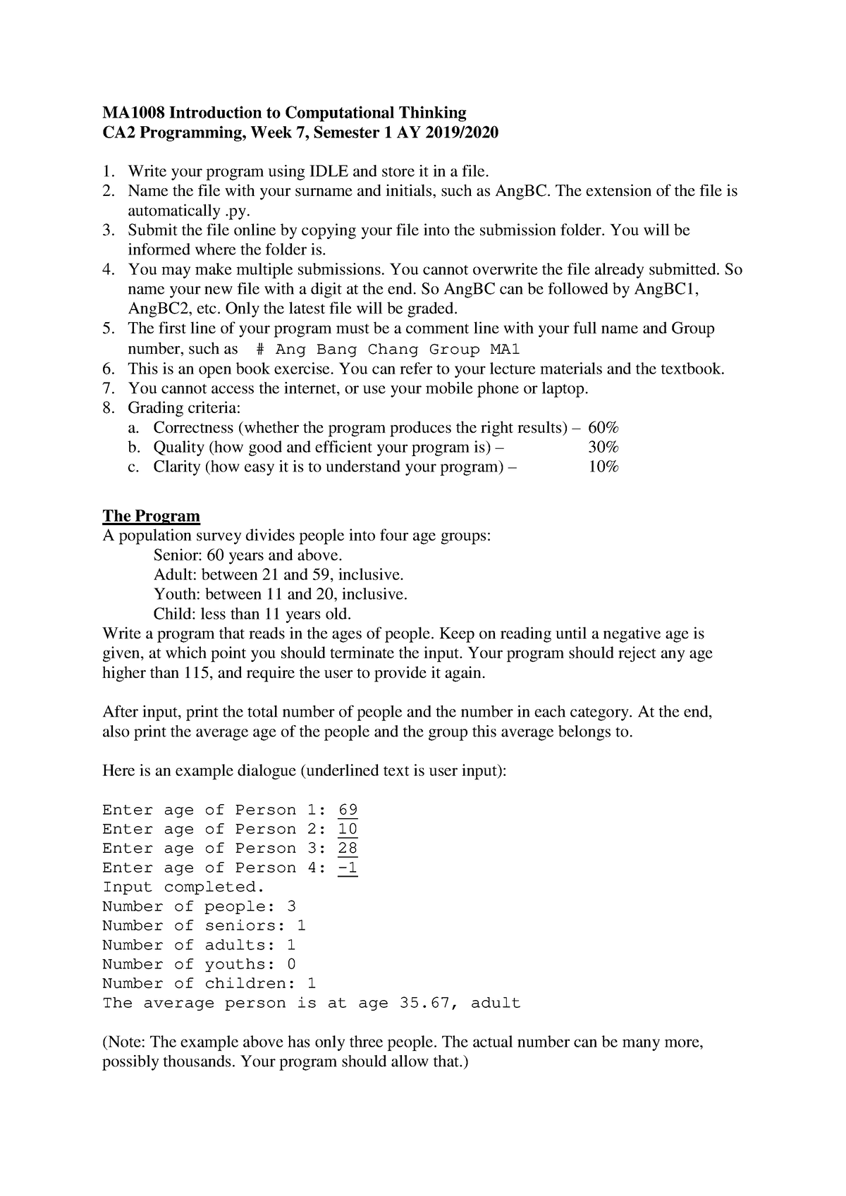 Programming Assignment 1 A - MA1008 Introduction To Computational ...