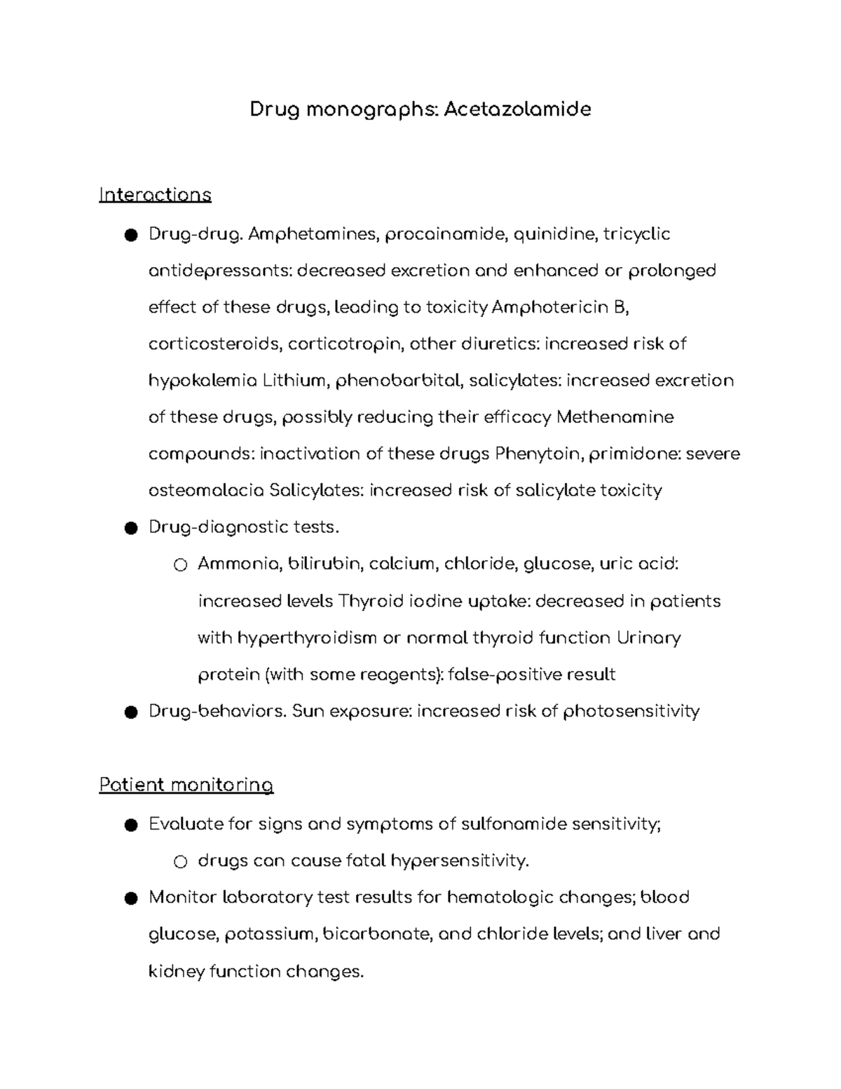 Drug monographs Acetazolamide Drug monographs Acetazolamide