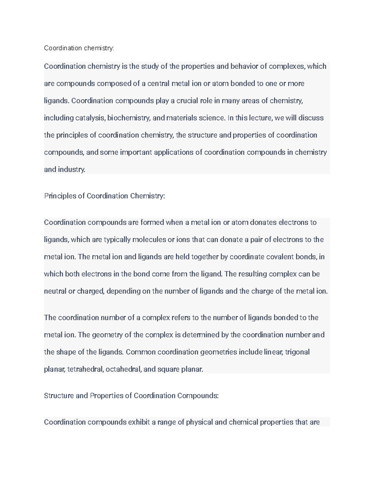 coordination chemistry research paper