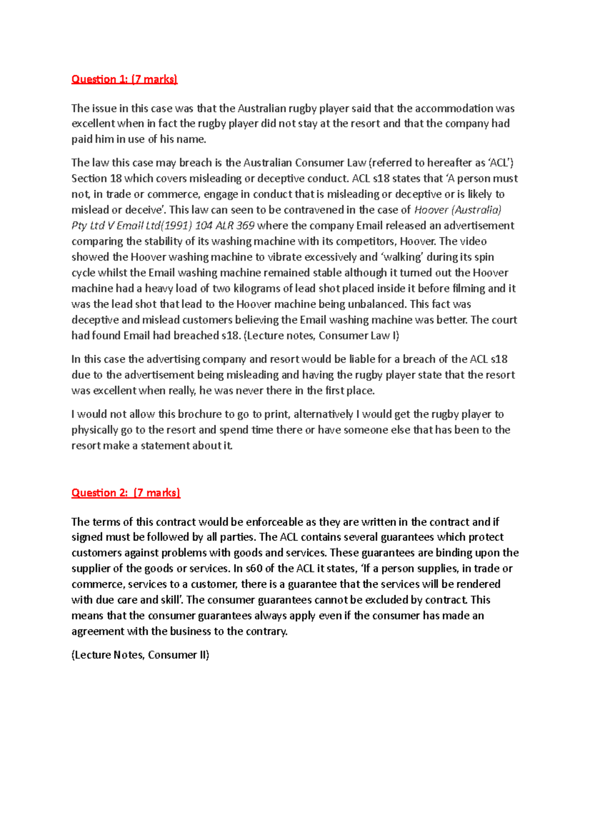 Law exam law examination 200909 UWS Studocu