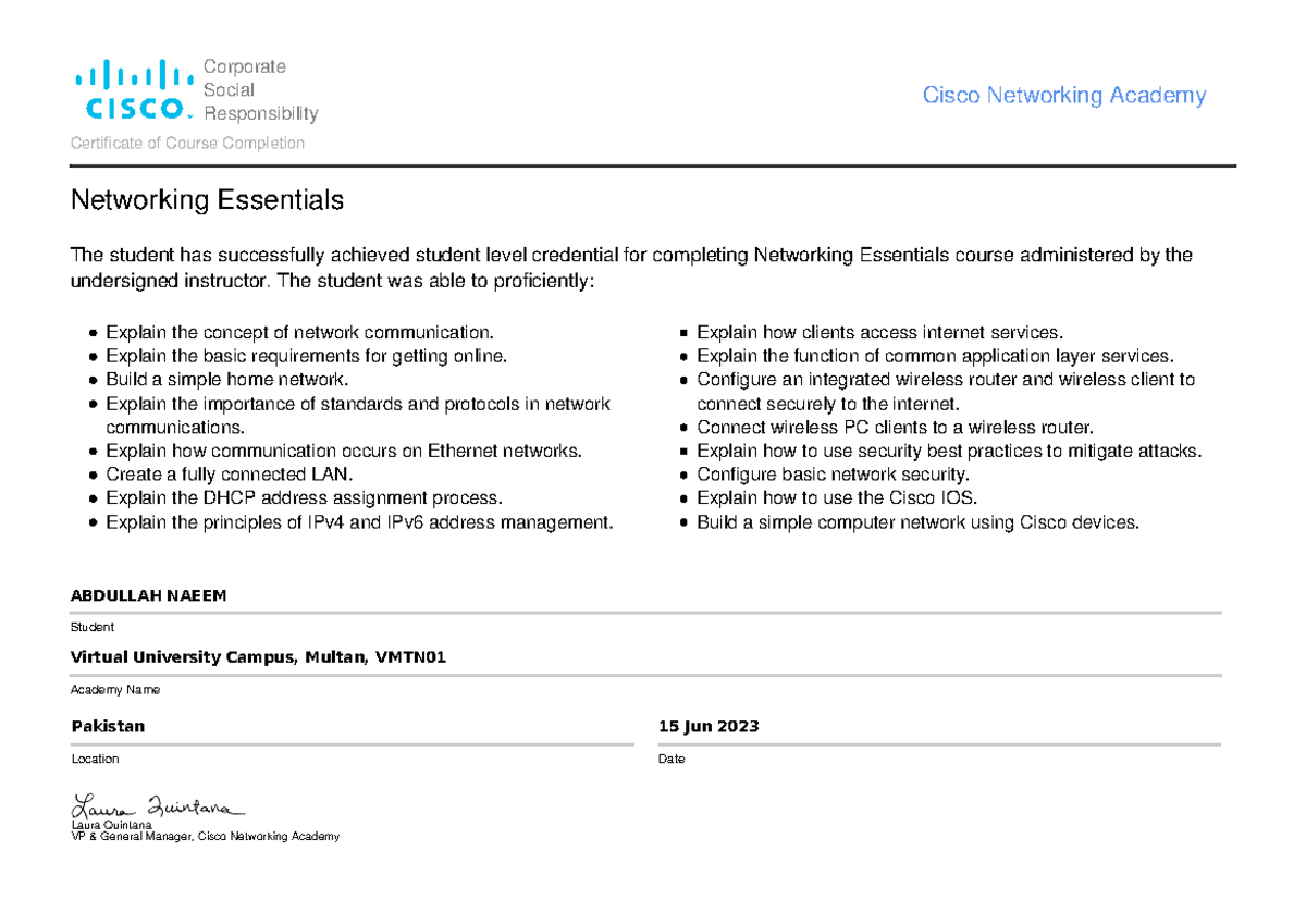 Spring 2023 CS610 2 BC210406349 - Corporate Social Responsibility Cisco ...