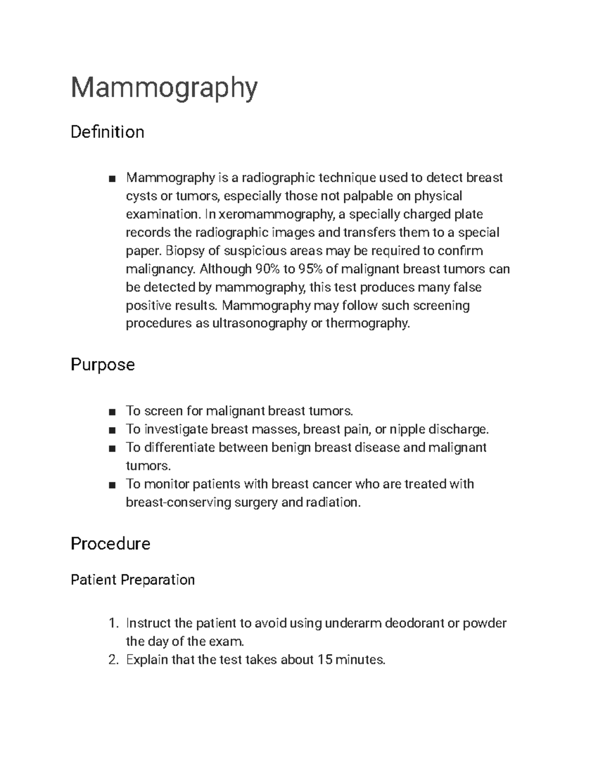 Mammography - carmines - Mammography Definition Mammography is a