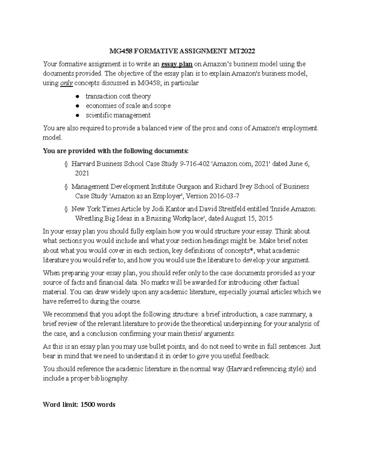 FOM Formative Assessment - MG458 FORMATIVE ASSIGNMENT MT Your formative ...