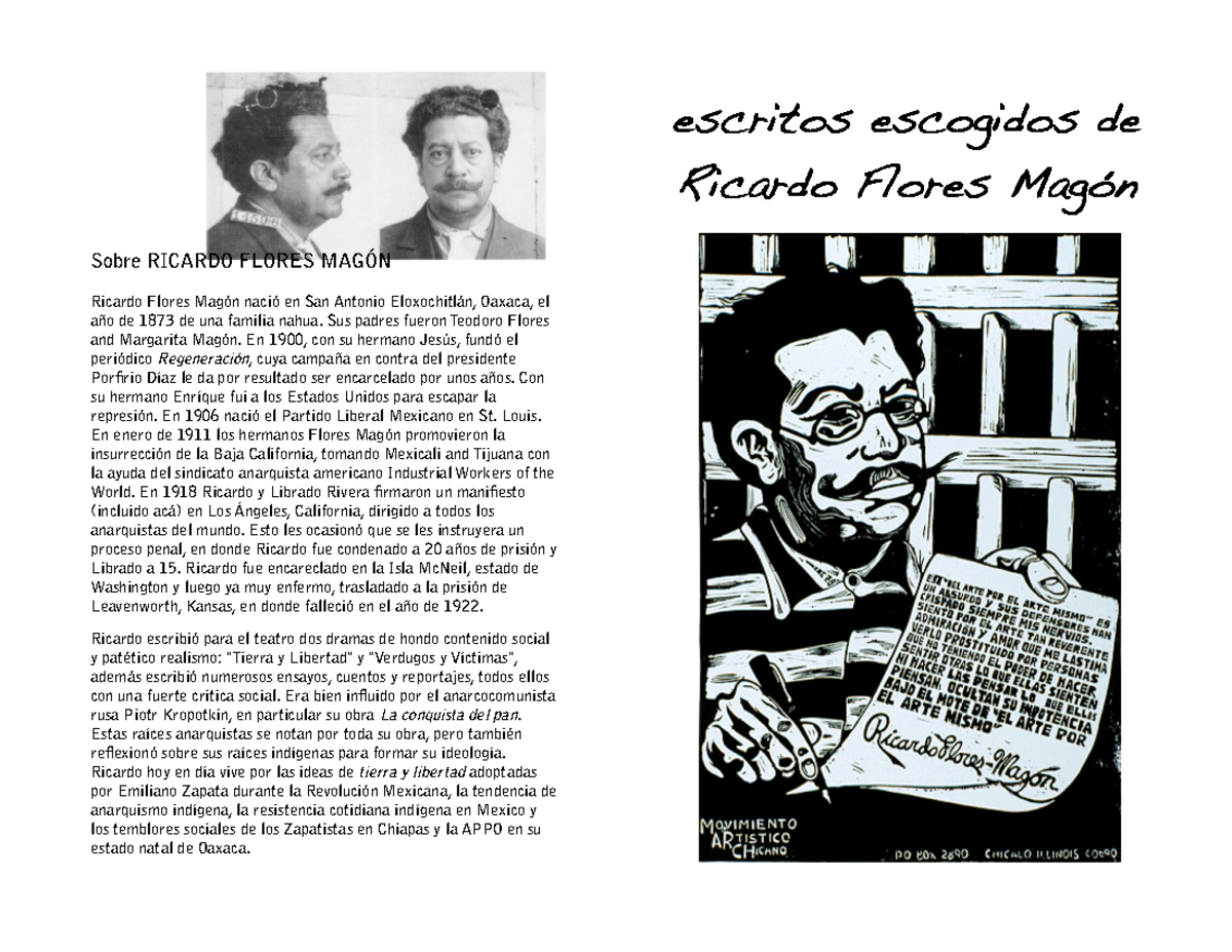 Rfm. Lecturas Subversivas - Sobre RICARDO FLORES MAGÓN Ricardo Flores ...