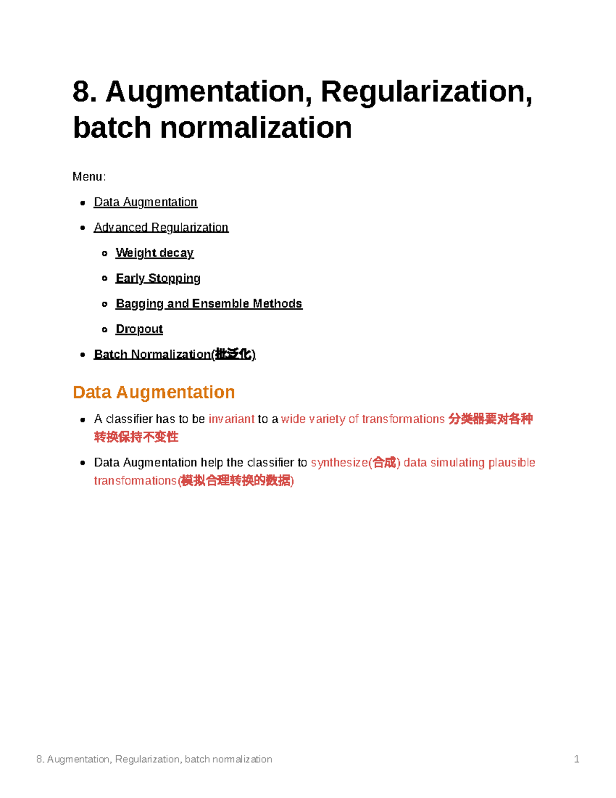 Introduction To Deep Learning Tum Augmentation regularization batch normalization - Introduction to Deep