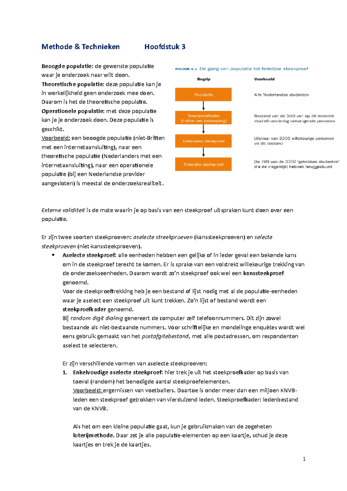 Samenvatting M&T Hfd 3 - Methode & Technieken Hoofdstuk 3 Beoogde ...