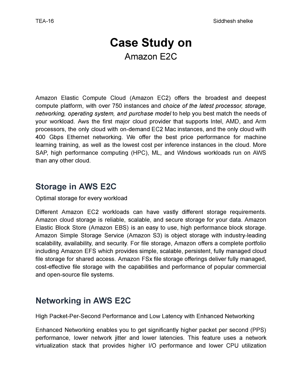 write case study on aws