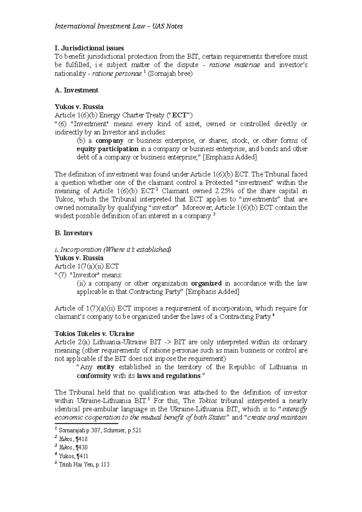 IEL Notes UAS By OPD - I. Jurisdictional Issues To Benefit ...