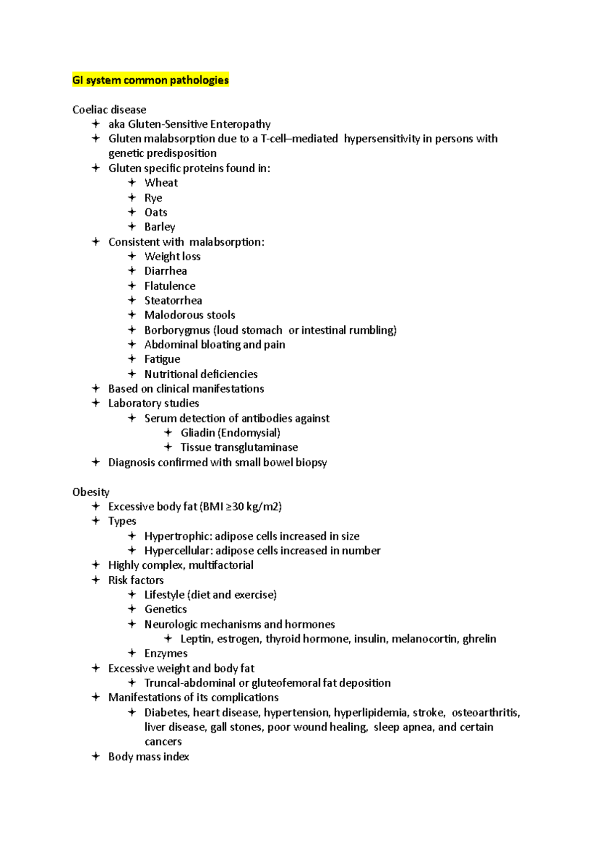 GI system common pathologies - GI system common pathologies Coeliac ...