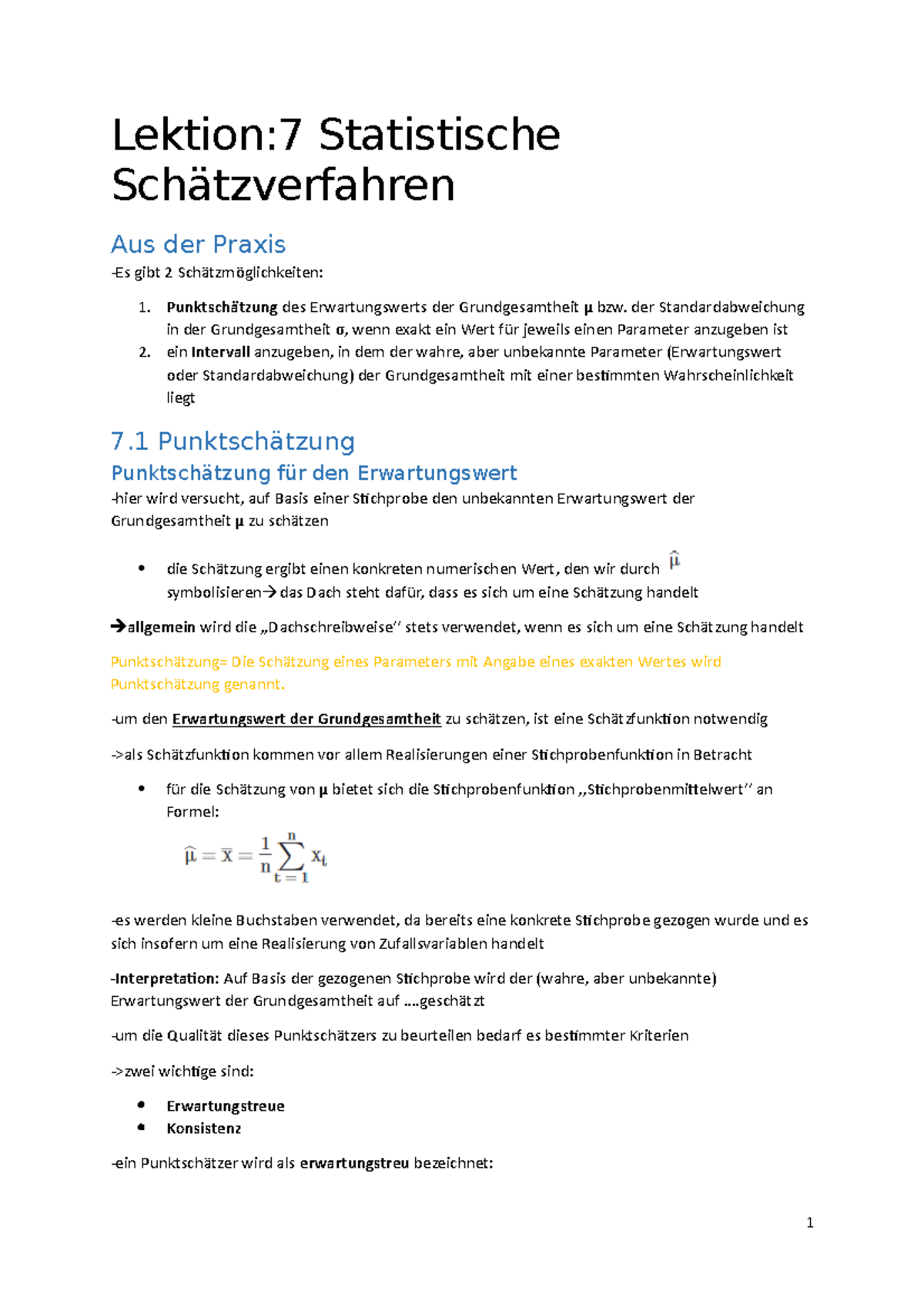 Lektion Statistik Lektion Statistische Sch Tzverfahren Aus Der