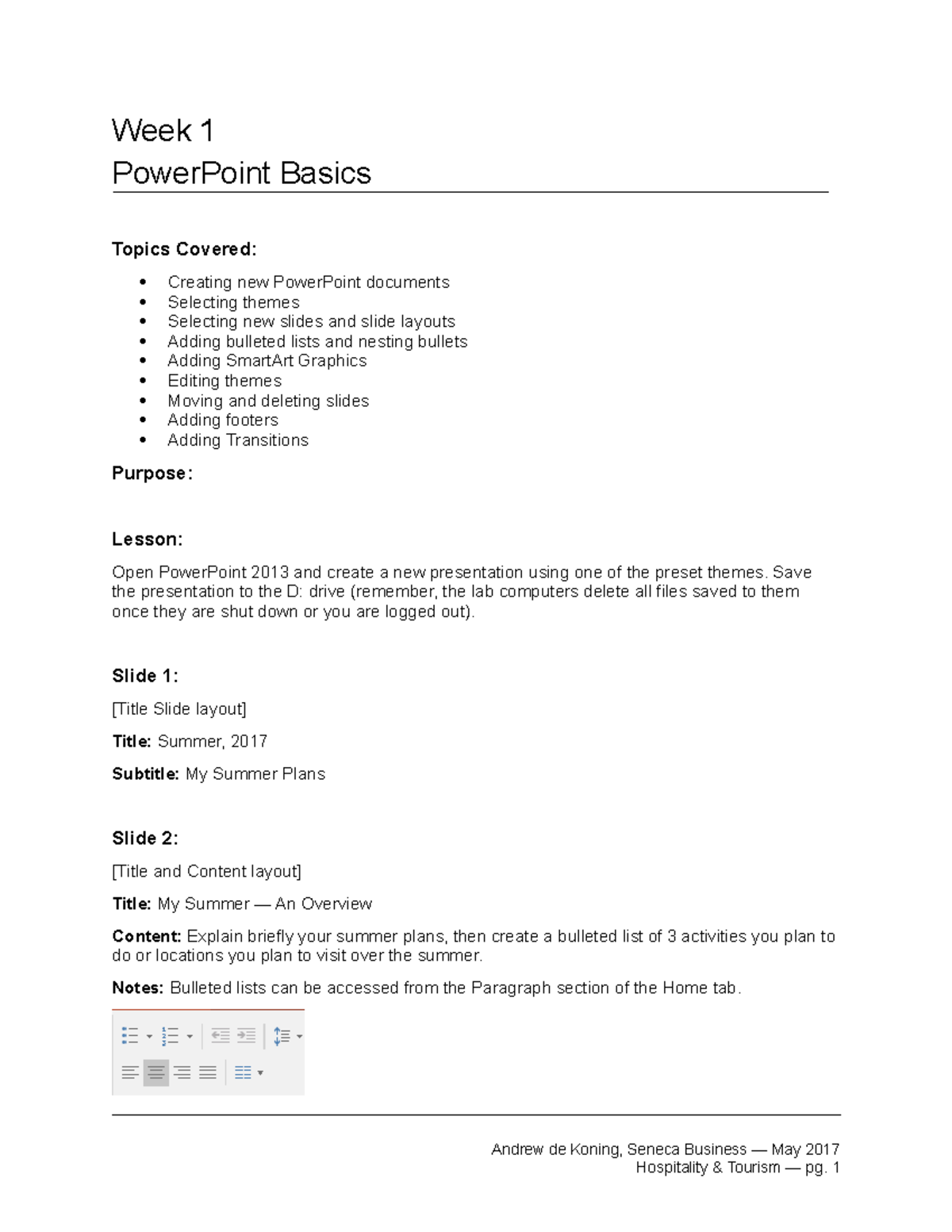 Week 1 - Power Point Exercise - TCS200 - Week 1 PowerPoint Basics ...