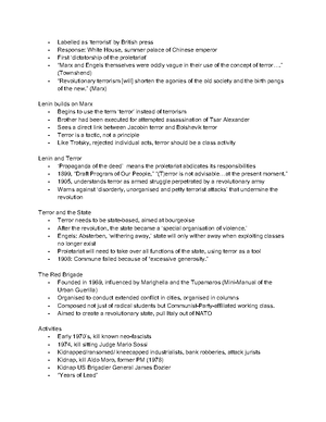 Terror And Terrorism Notes 15 - Overview - 14k Acts Of Violence In 