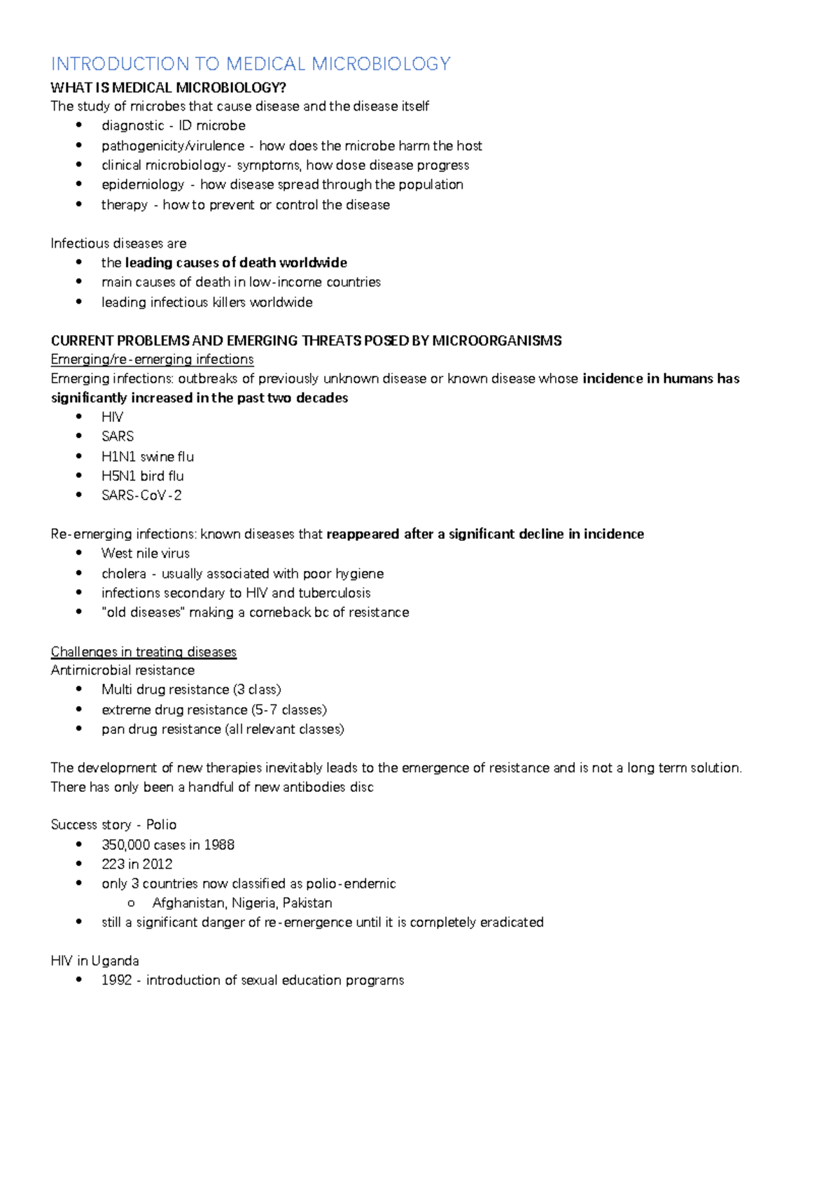 Introduction TO Medical Microbiology INTRODUCTION TO MEDICAL