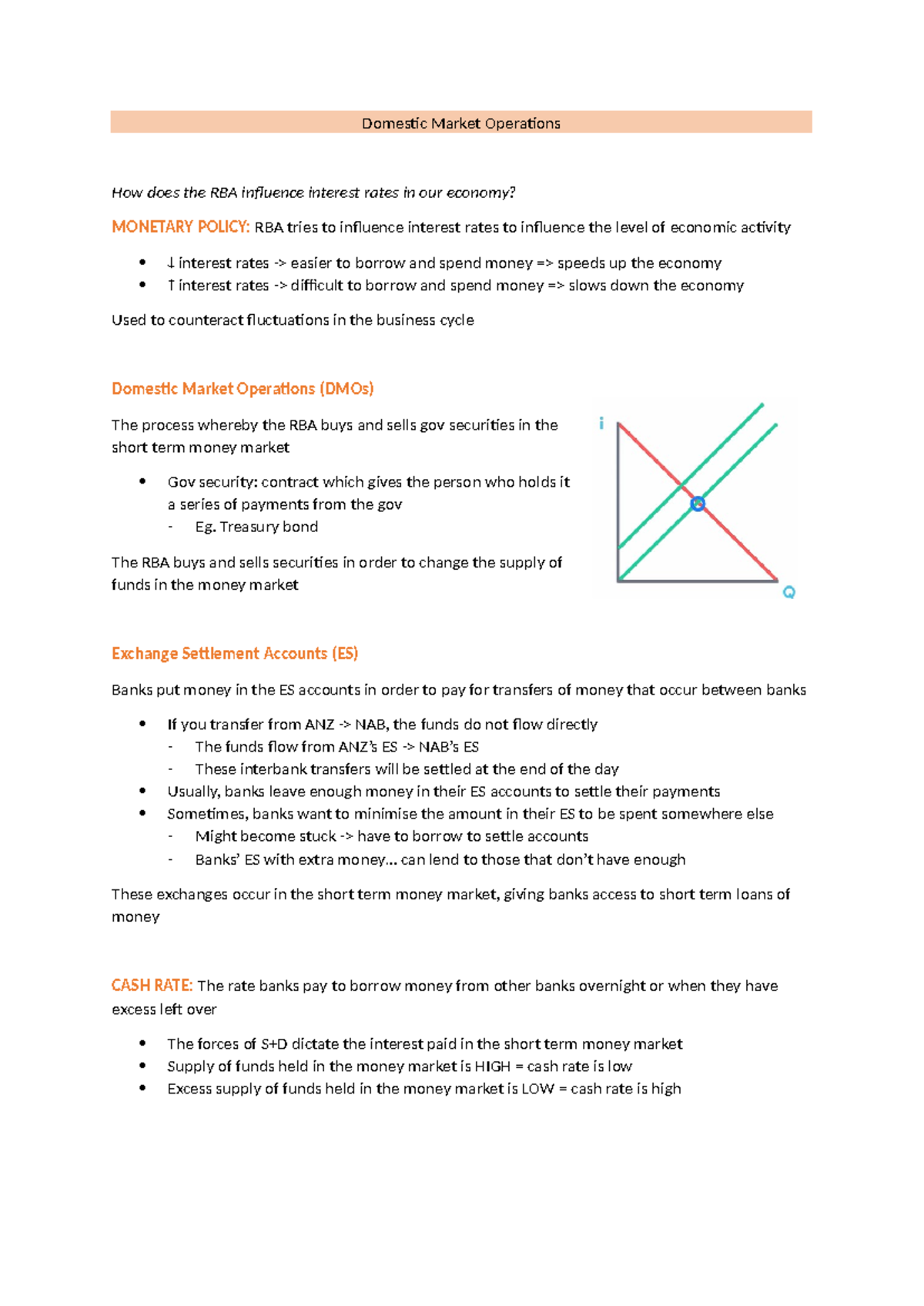Atomi financial markets notes - Domestic Market Operations How does the ...