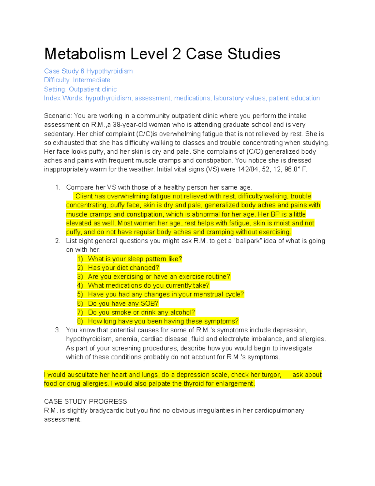 hypothyroidism case study