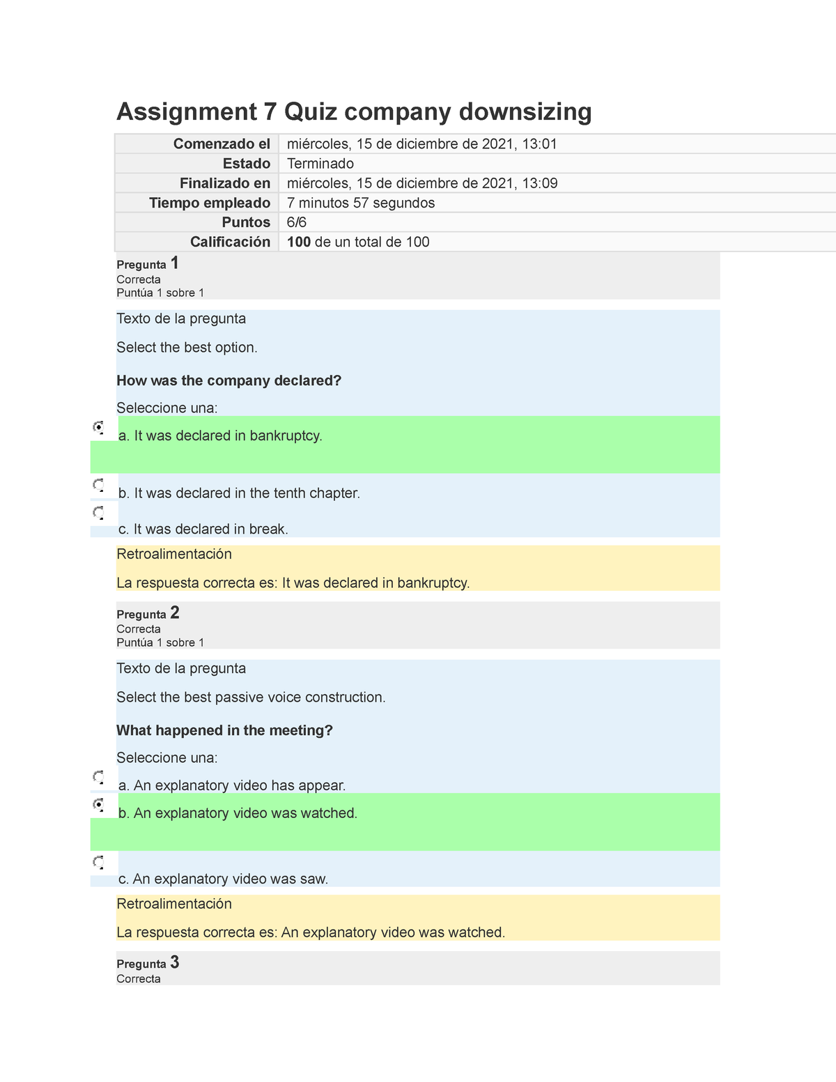 assignment 7 quiz company downsizing scribd