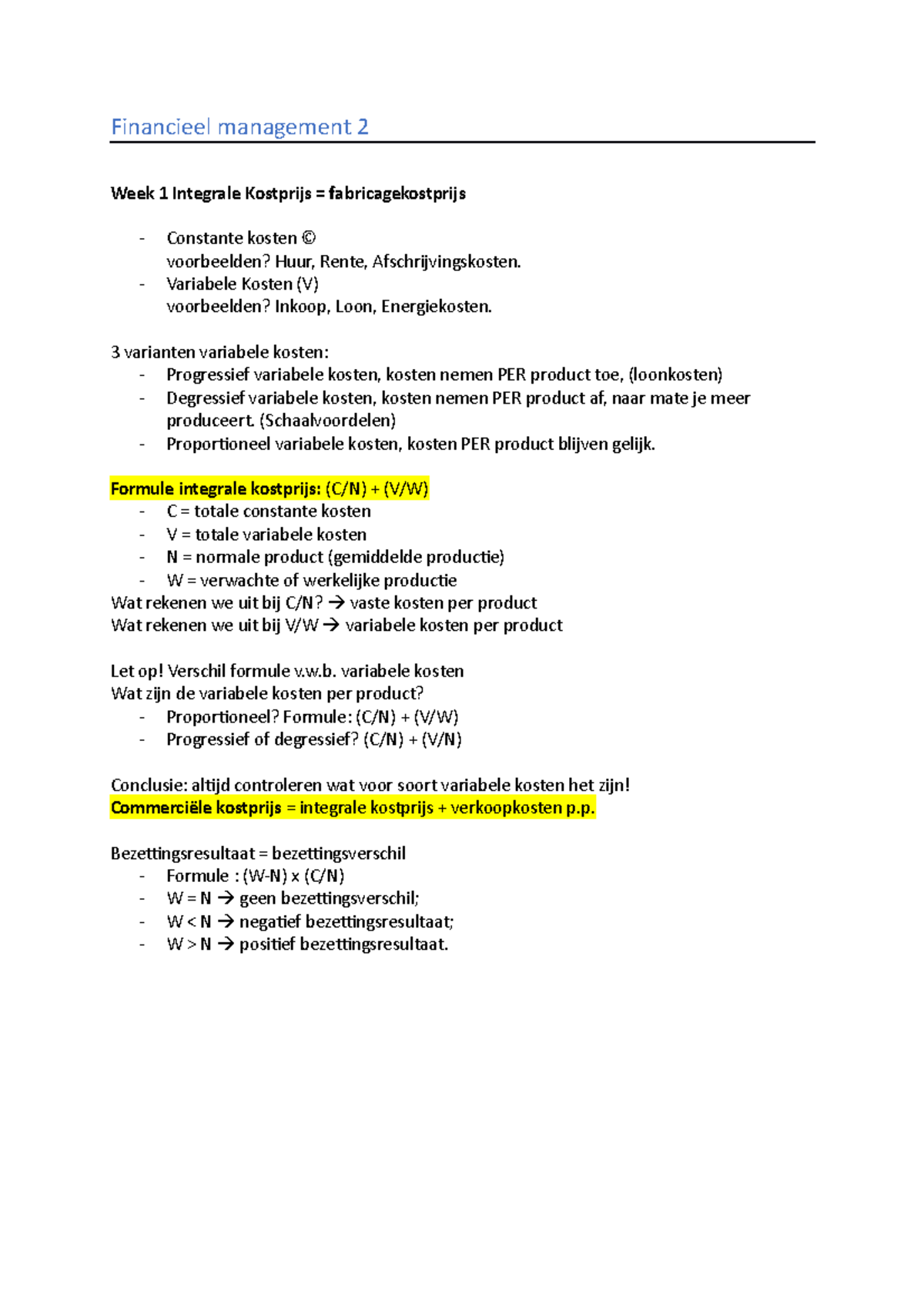 Financieel Management 2 Studeersnel