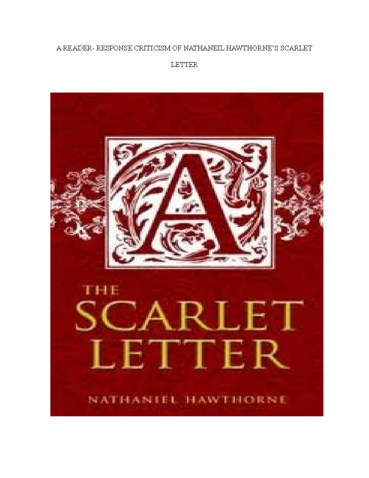 thesis of the scarlet letter