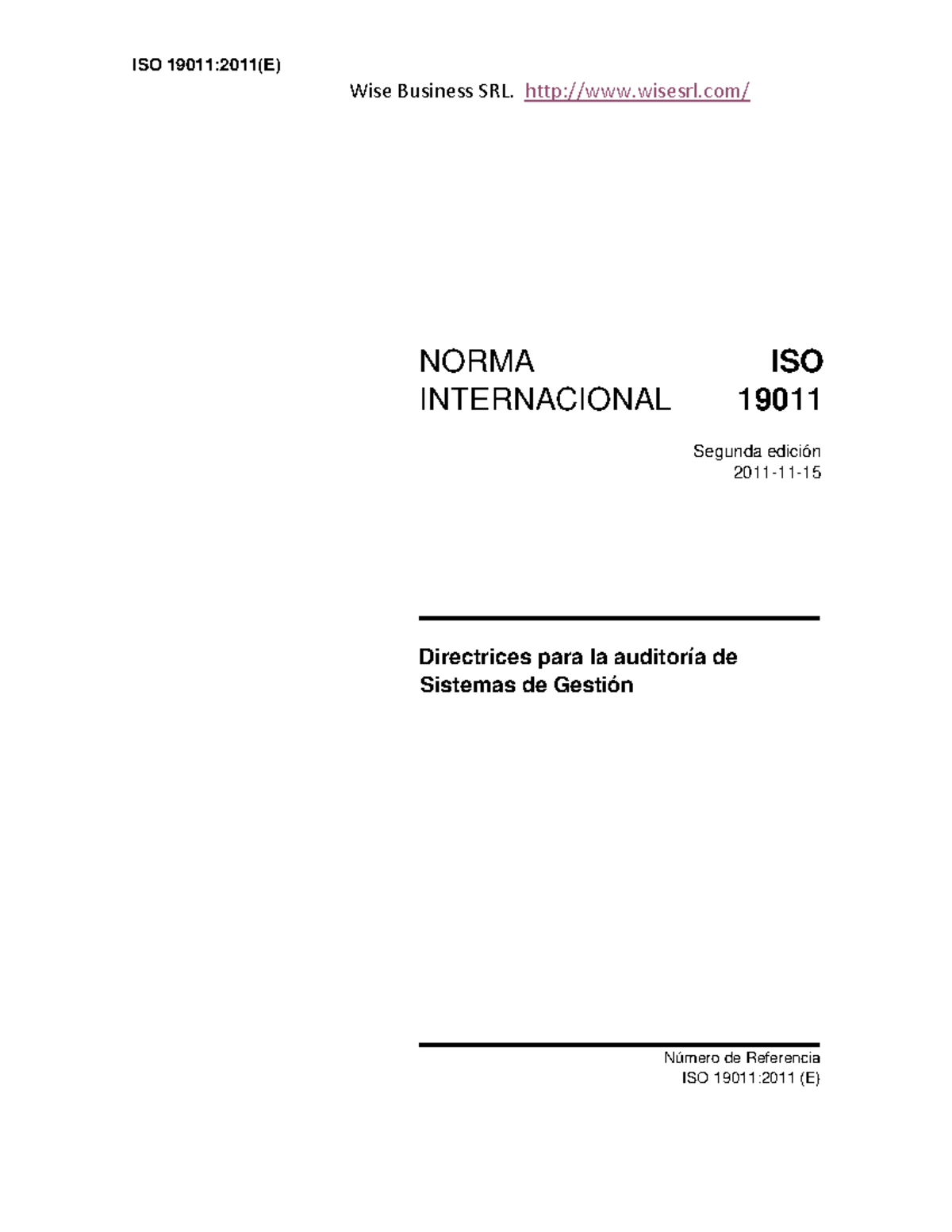 Norma ISO 19011 2011 ISO Wise