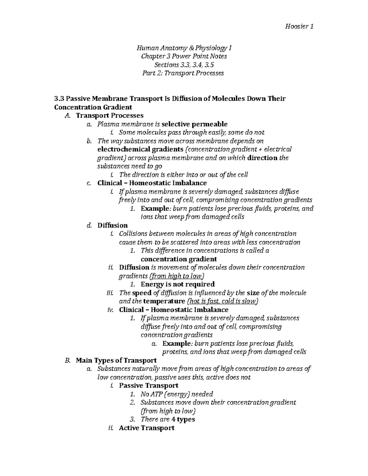 Ch. 3 Power Point Notes Pt. 2 - Human Anatomy & Physiology I Chapter 3 ...