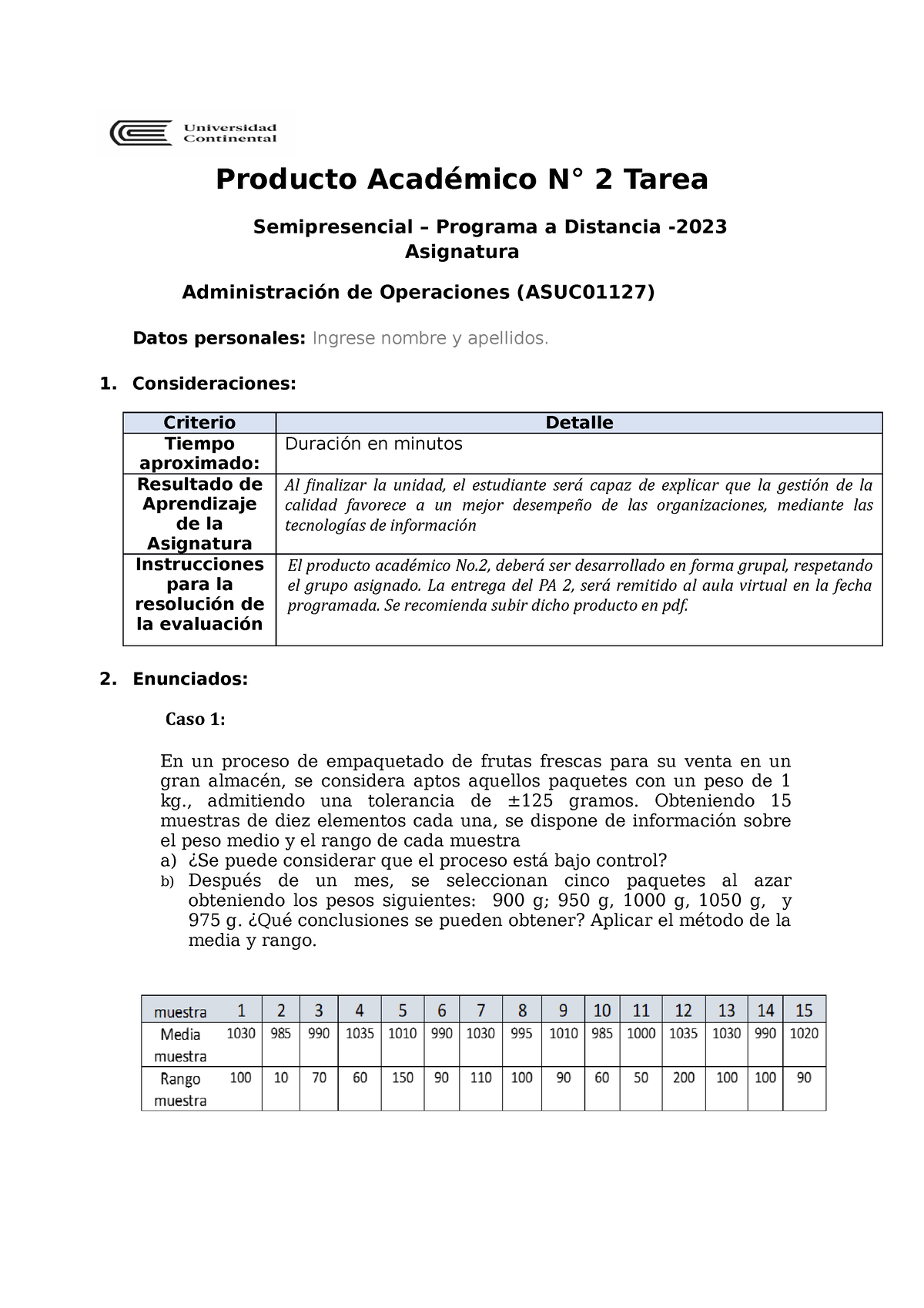 Producto Académico N 2 2023 B - Producto Académico N° 2 Tarea ...