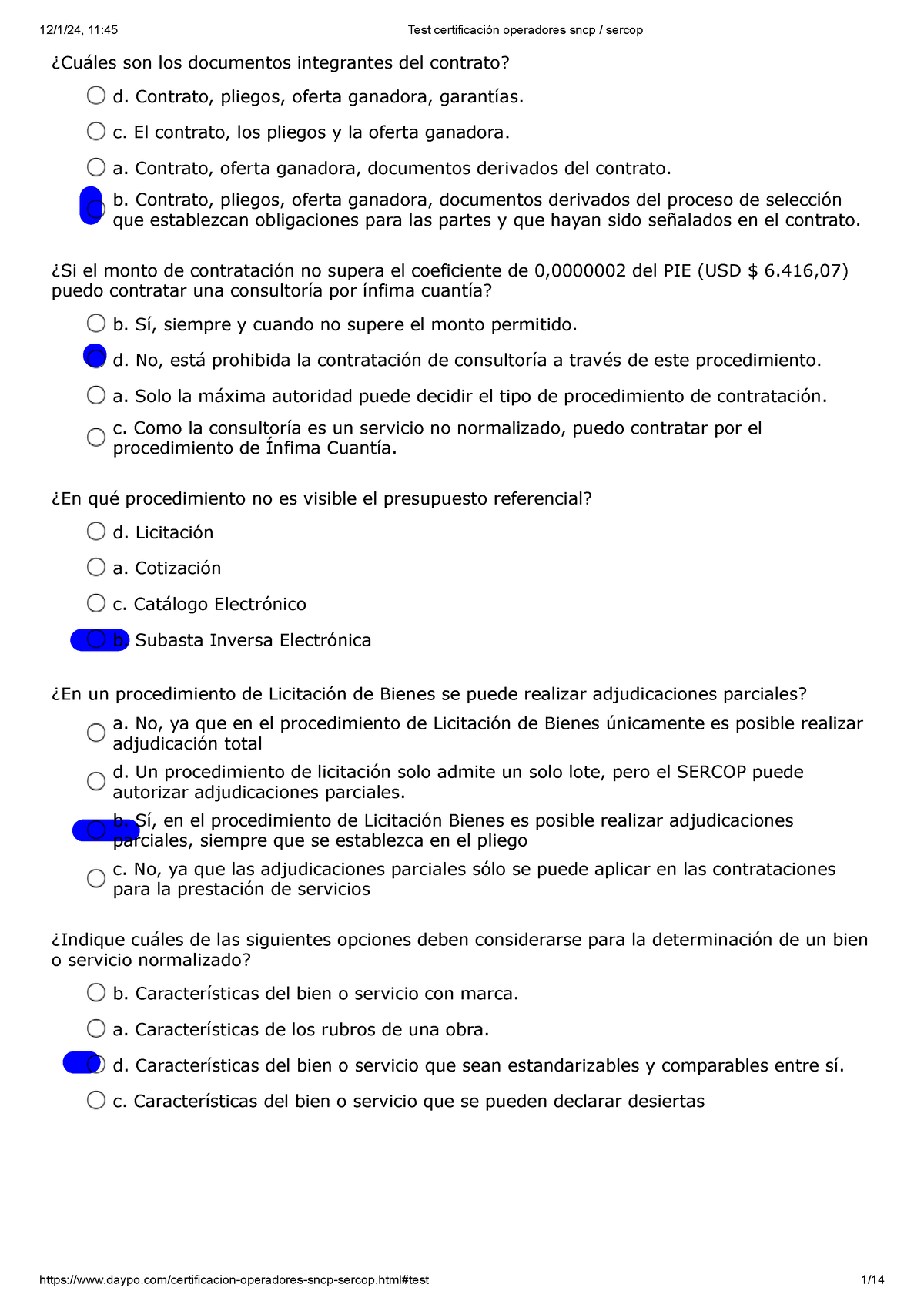 Test certificación operadores sncp - Certificación Operadores SNCP ...