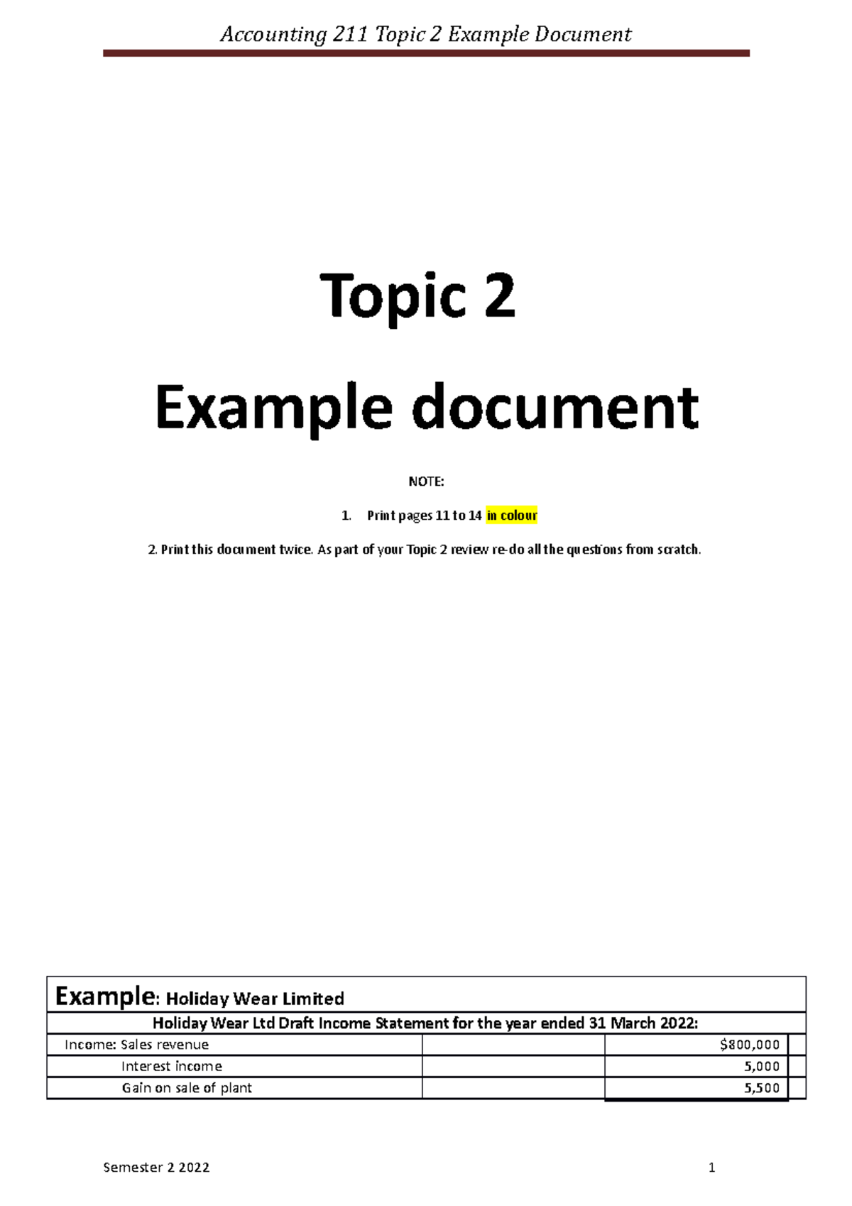 Topic 2 Example document - Topic 2 Example document NOTE: Print pages ...